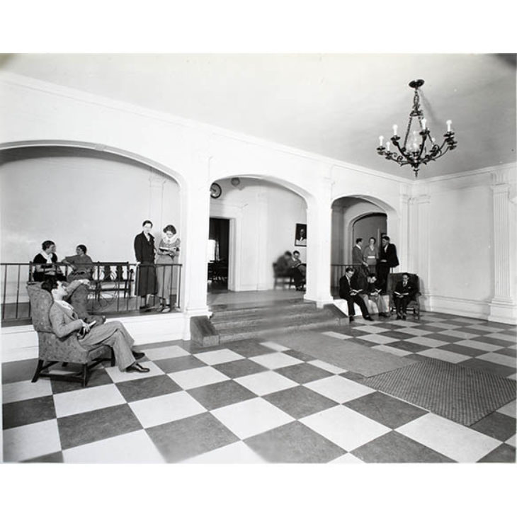 Hartwick College Science Hall Foyer with Students