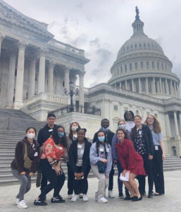 Hartwick Students in front of the Capitol in Washington DC