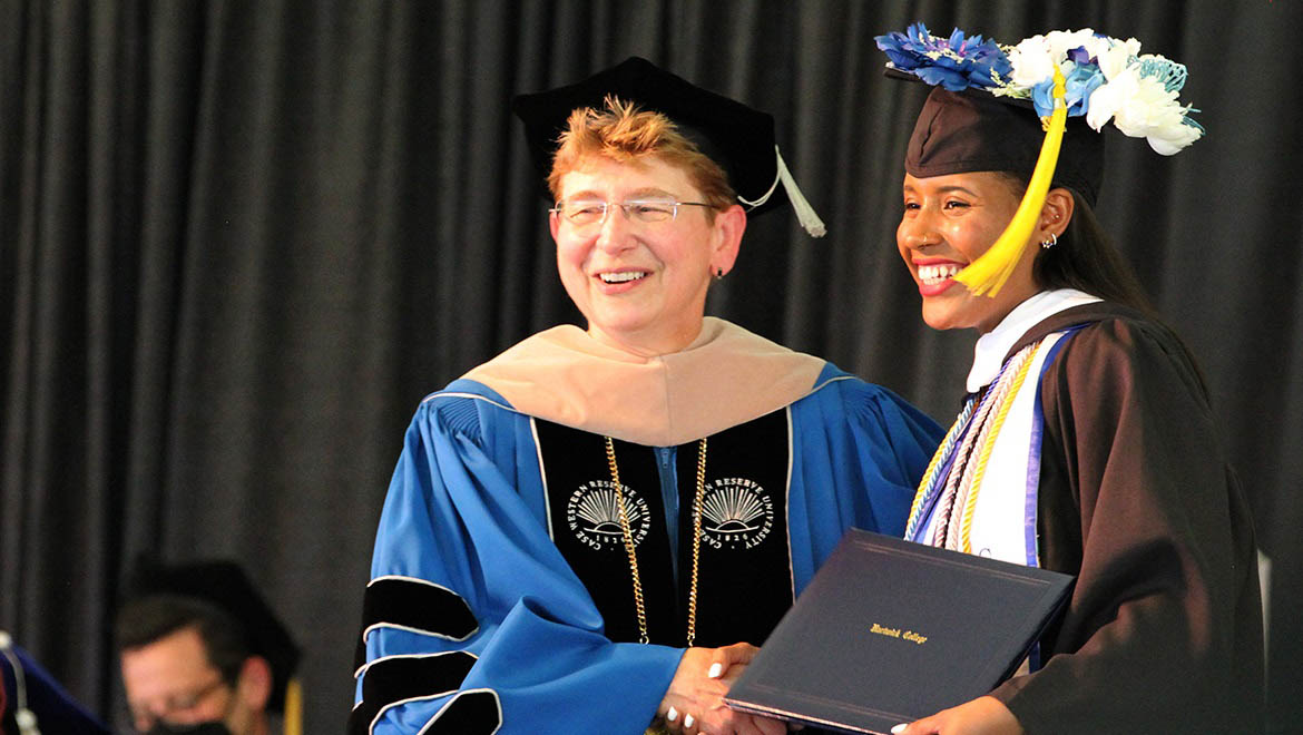 President Margaret L. Drugovich with graduate