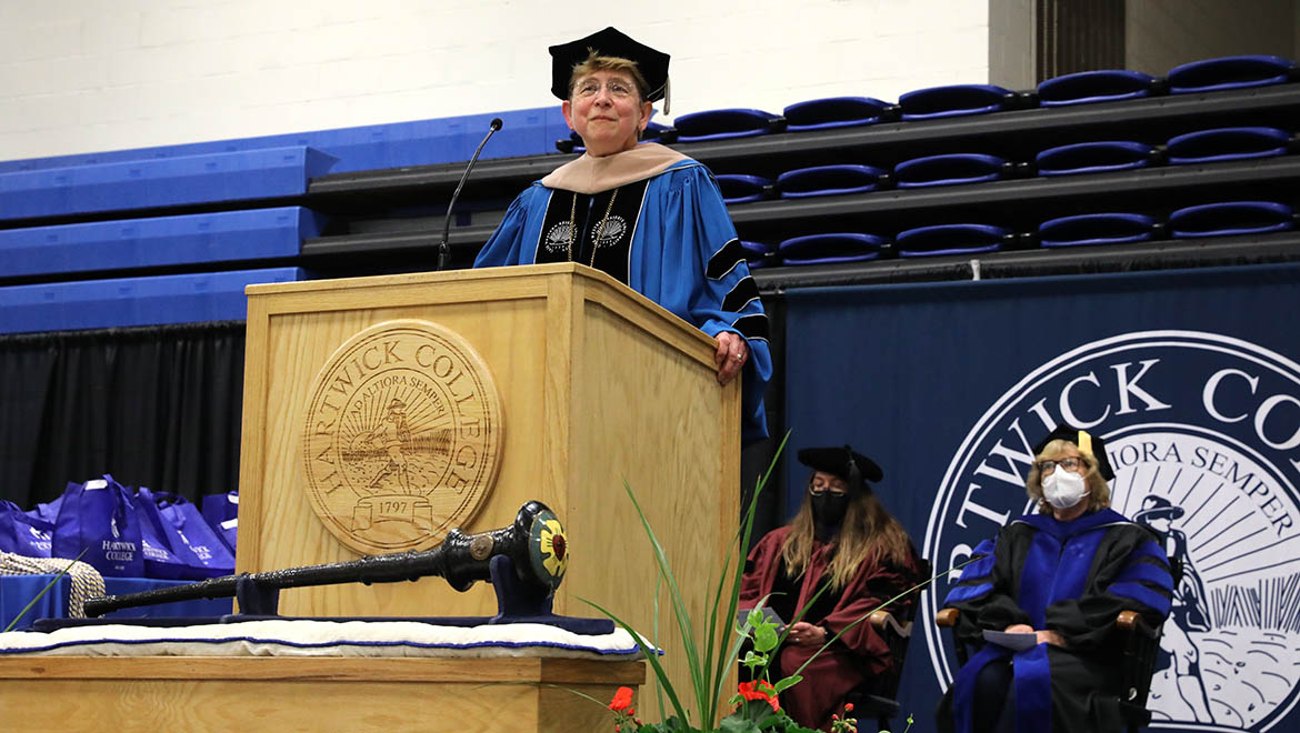 President Margaret L. Drugovich speaking at Honors Convocation