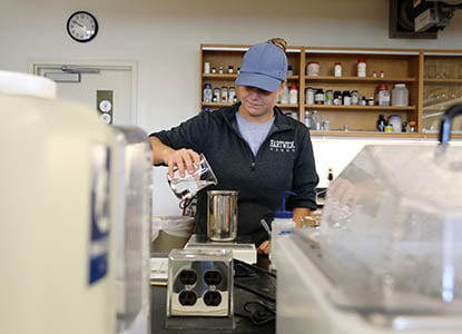 CCFB Intern working in lab