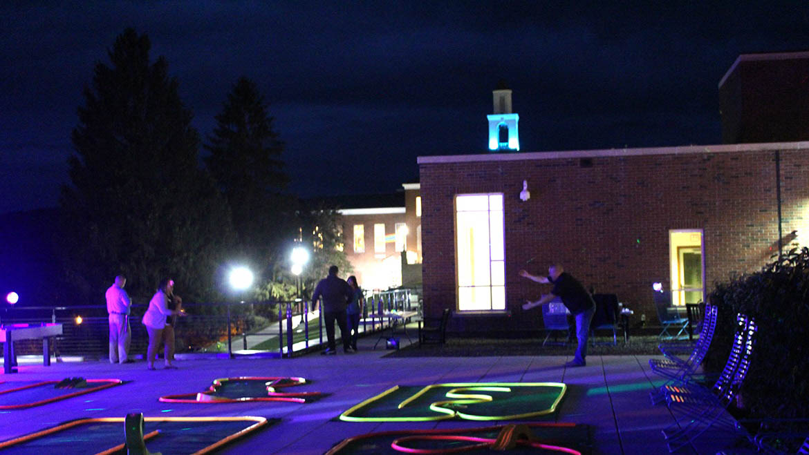 Glow Games on Stack Patio at night