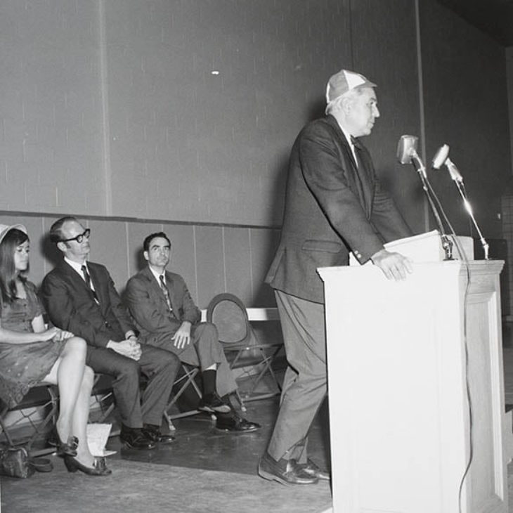 President Adolf G. Anderson speaking