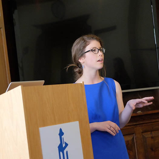 Hartwick student presenting during Student Showcase