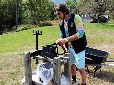 Pressing Apples for Cider at Pine Lake