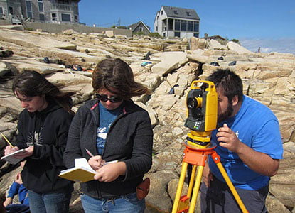 Hartwick College geology students in field