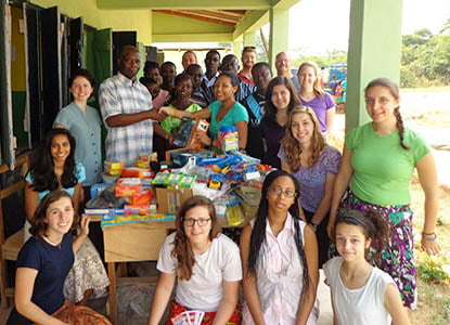 Hartwick College education students at school Ghana during J Term