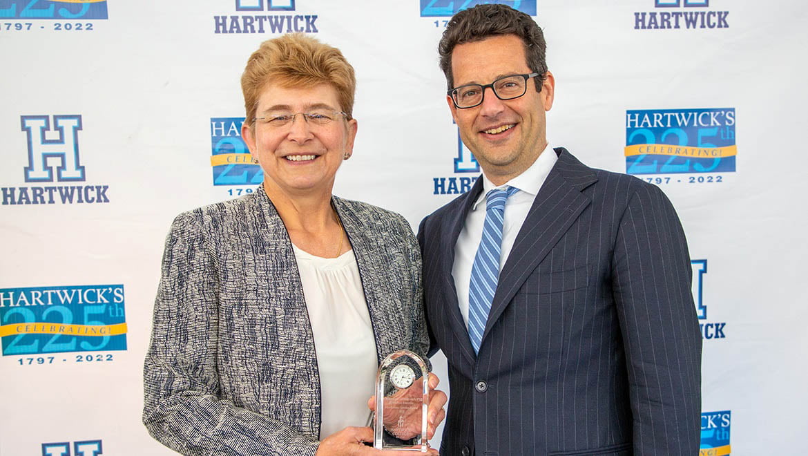 Hartwick College President Emerita Dr. Margaret L. Drugovich with President Darren Reisberg