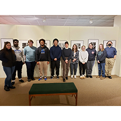 Hartwick students in Yager Museum with Director Doug Kendall