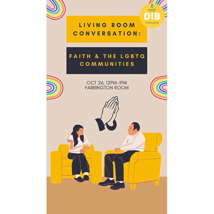 Hartwick College DIB Event poster for Living Room Conversation Series