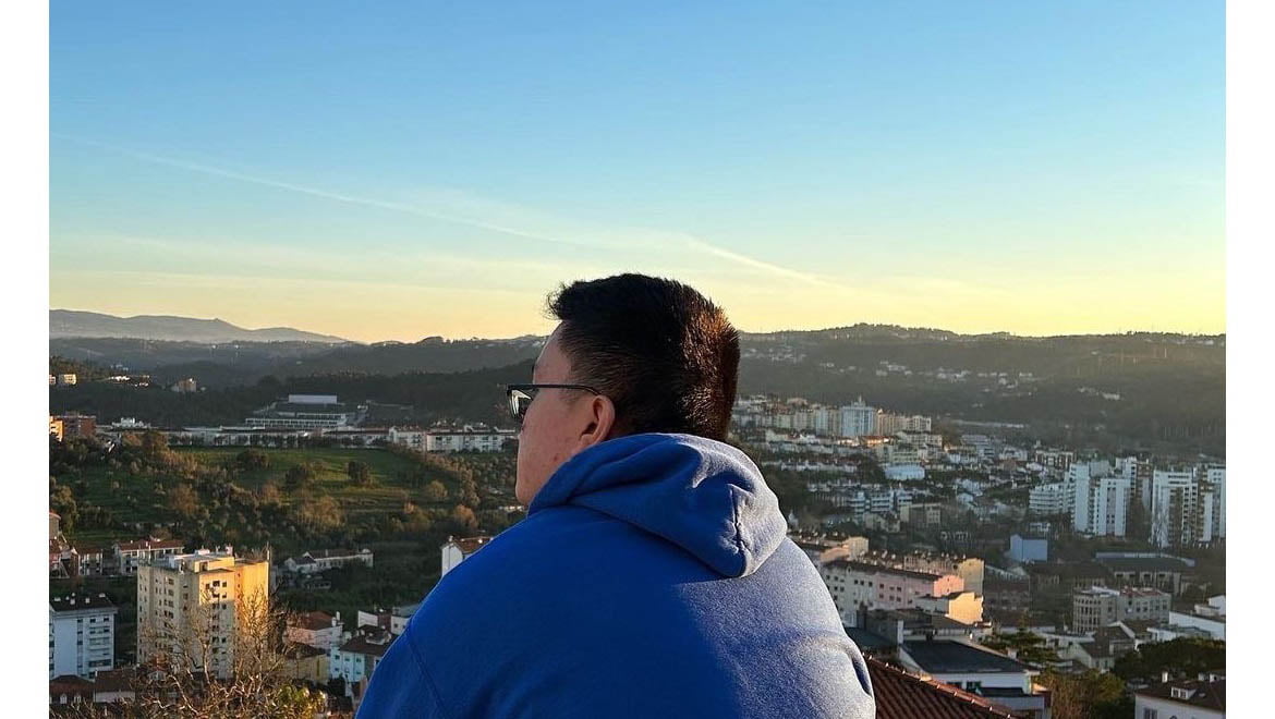 Hartwick College student enjoying view of city in Portugal