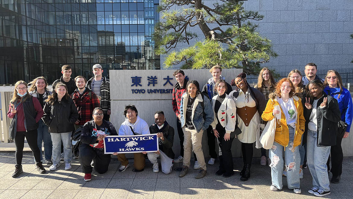 Hartwick College students at the University of Tokyo, Japan