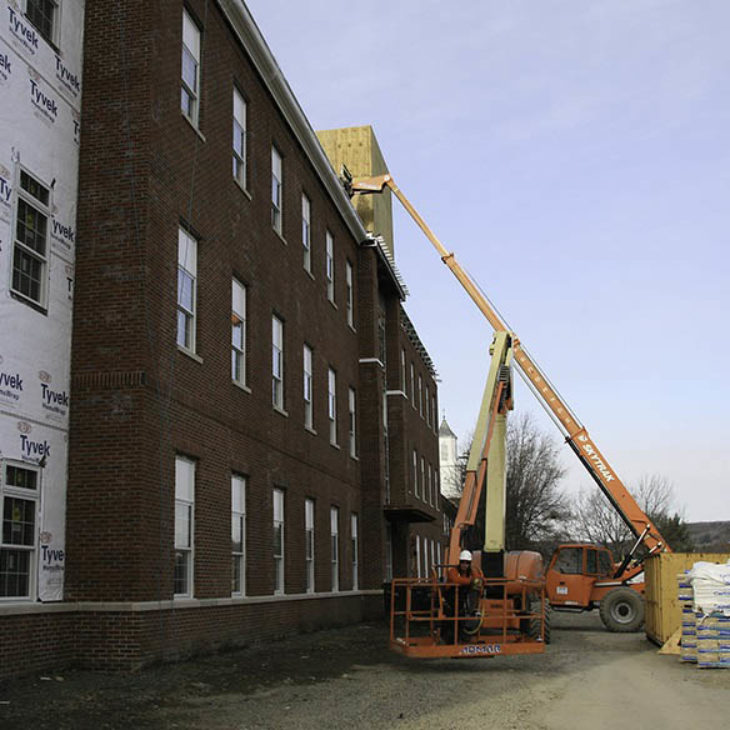 Construction of Hartwick College's Golisano Hall