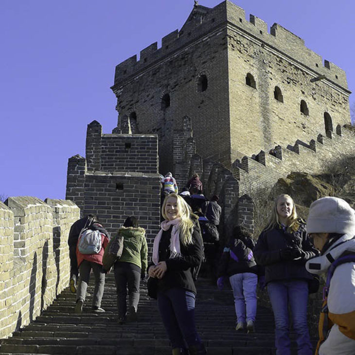 Hartwick College students on the Great Wall of China during J Term