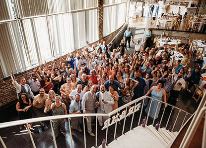 Wedding guests at Hartwick College