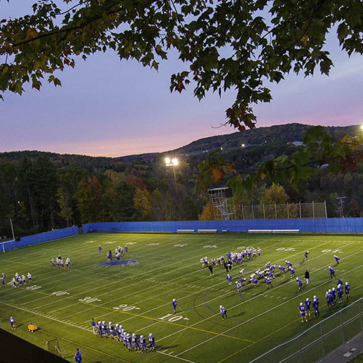 Hartwick College Wright Stadium Field at dusk