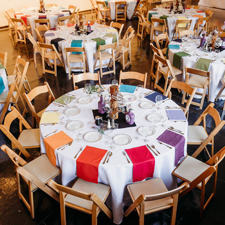 Hartwick College table setting for wedding