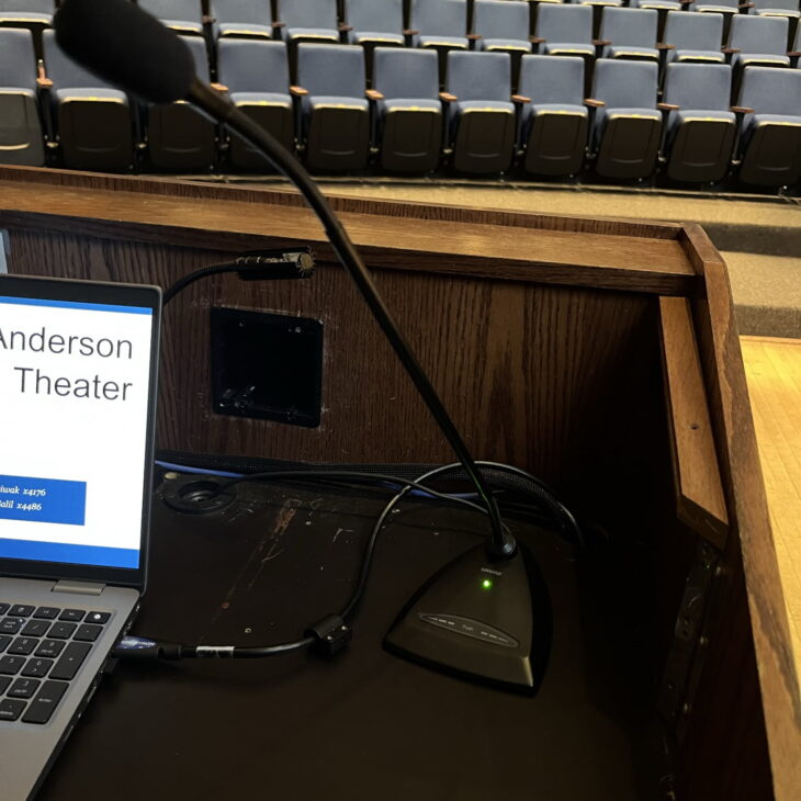 Anderson Theater Lectern Mic, Hartwick College