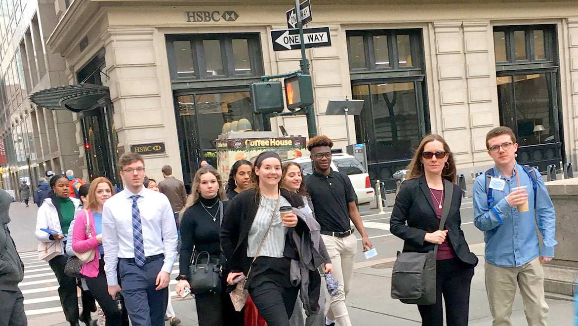 Hartwick College students during NYC Career HOP