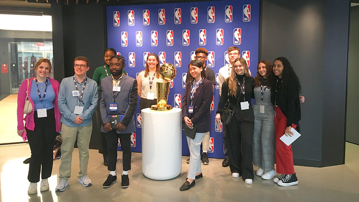 Hartwick College students during NYC HOP at the NBA