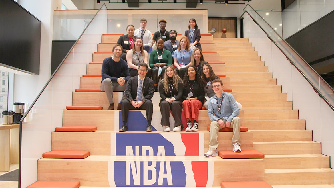 Hartwick College students during NYC HOP at the NBA