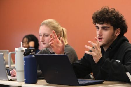 Hartwick College students in class discussion