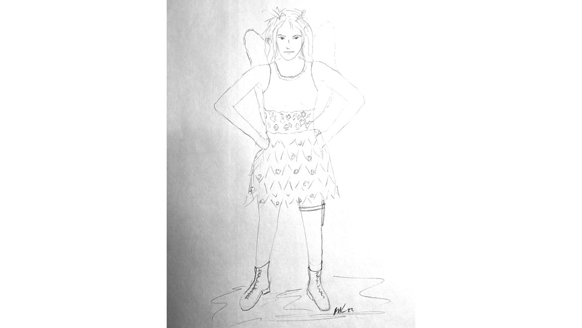 costume sketch by Hartwick College Threatre professor Barbara Kahl