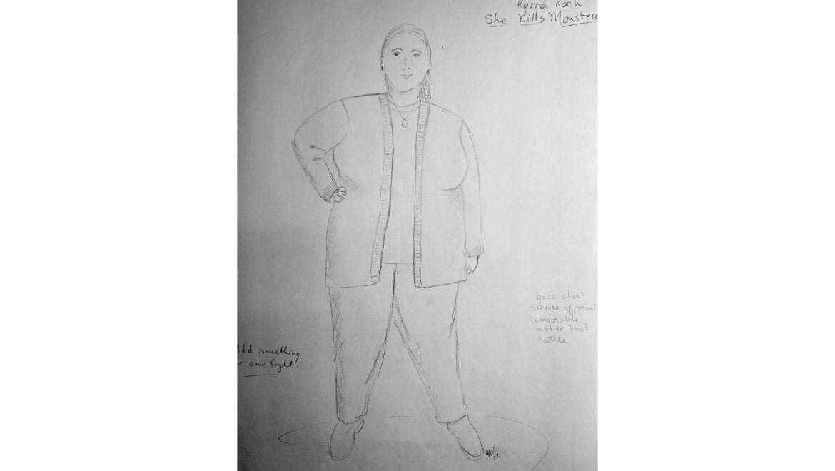 costume sketch Hartwick College Threatre professor Barbara Kahl