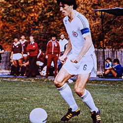 David Long playing soccer