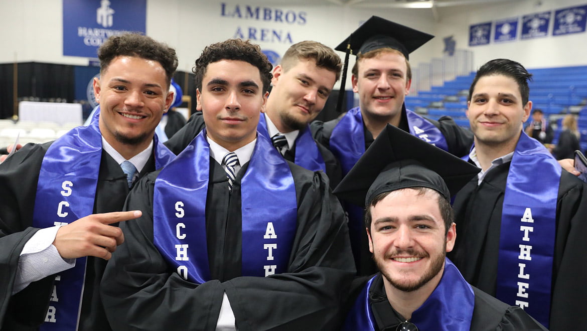 Hartwick College graduates before Commencement ceremony begins