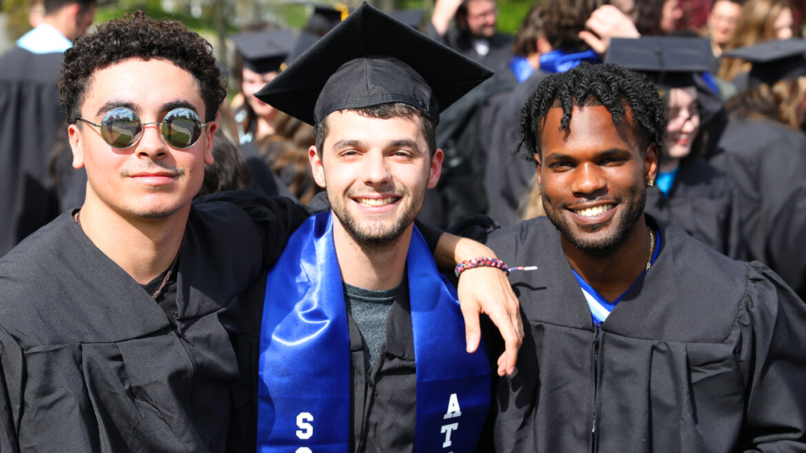 Members of the Class of 2023 at Last Walk on Founders' Way