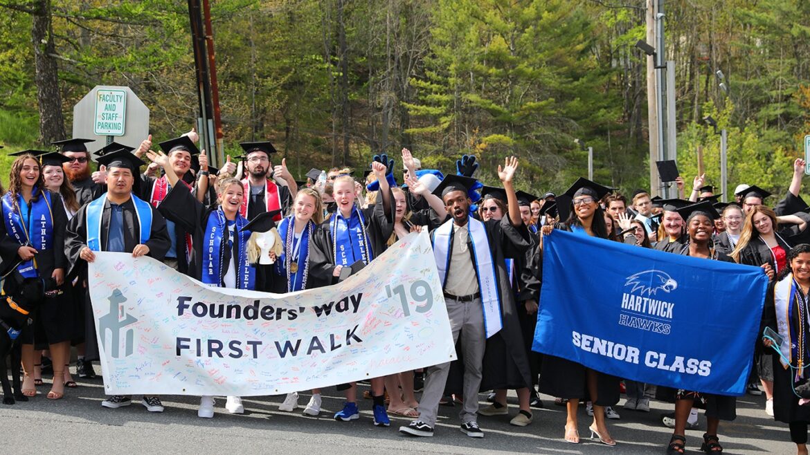 Class of 2023 after completing Last Walk on Founders' Way