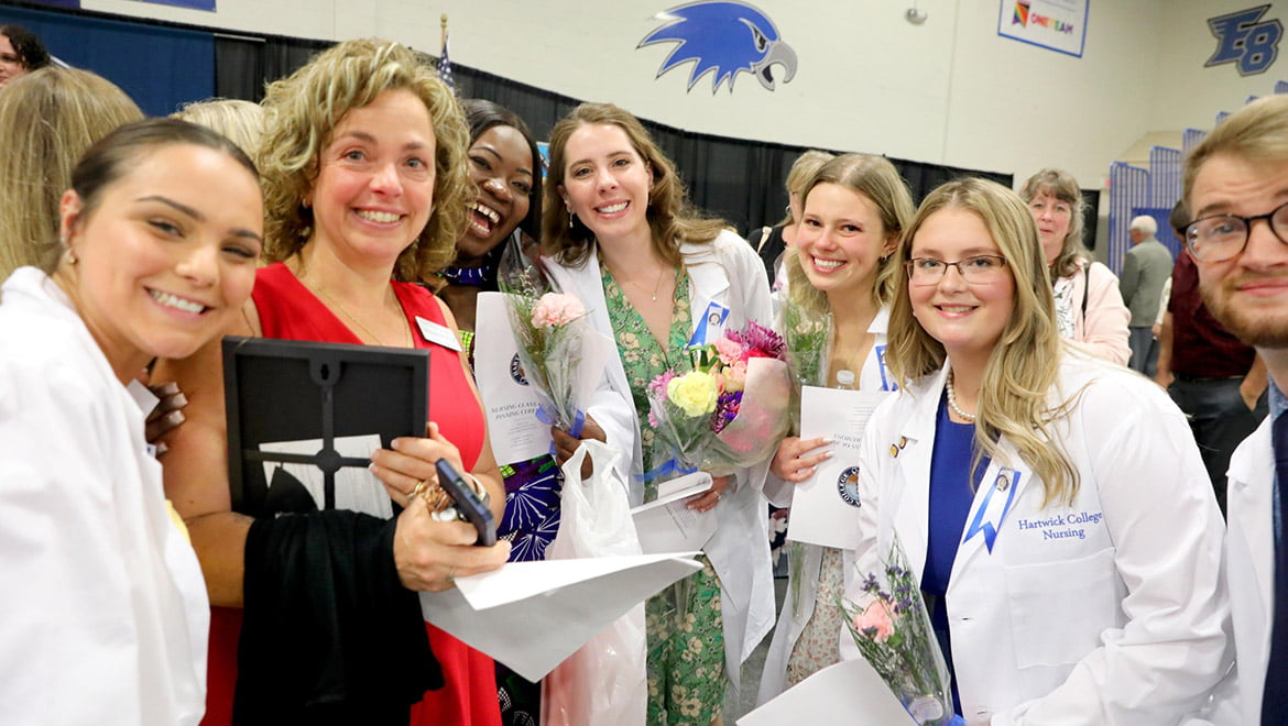 Members of the Hartwick College Nursing Class of 2023 after pinning ceremony