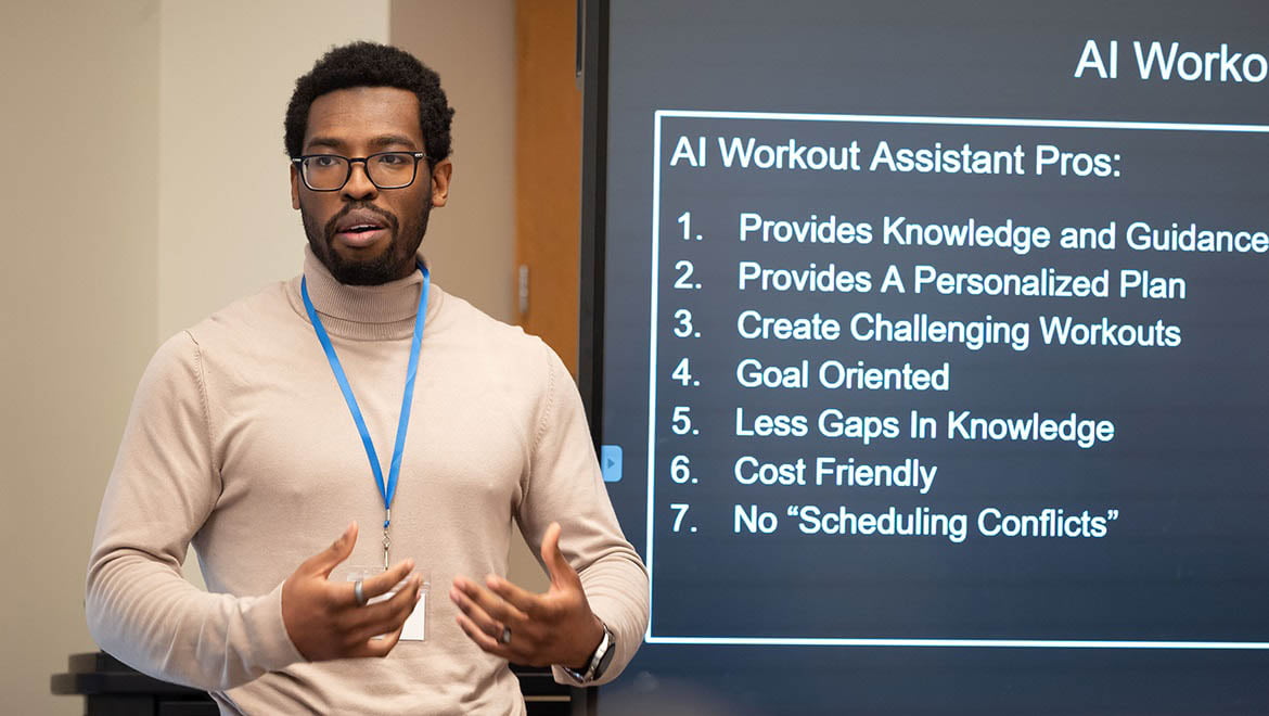 Hartwick students presenting research during Student Showcase 2023