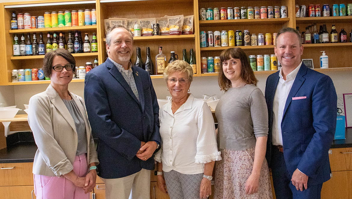 Harmonie Bettenhausen, CCFB Director State Senator Oberacker, Gayle Manchin, Federal Co-Chair of the Appalachian Regional Commission, Amiee Hill, Cereal Scientist/Researcher, James R. Kellerhouse, Vice President for Institutional Advancement & External Affairs