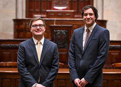 Hartwick students on the floor of the NY State Assembly, Albany , NY