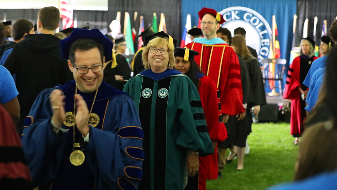 Hartwick College President Darren Reisberg leads 2023 Opening Convocation recessional