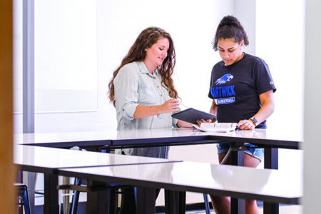 Career Coach helps Hartwick College student using an iPad