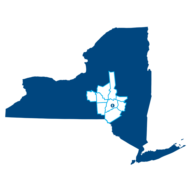 NYS Map showing Hartwick's HartLand Promise Surrounding Counties