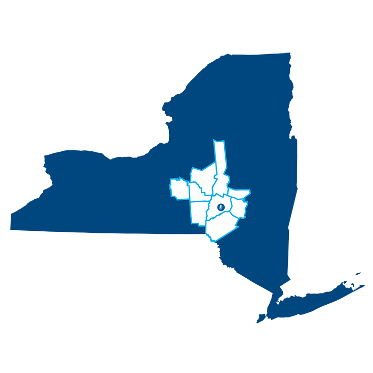 NYS Map showing Hartwick's HartLand Promise Surrounding Counties