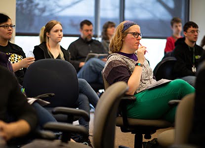 Hartwick College students during panel discussion