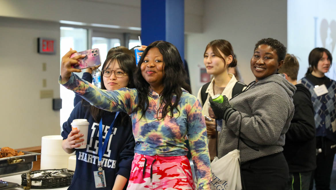 Hartwick College students and families during True Blue Weekend