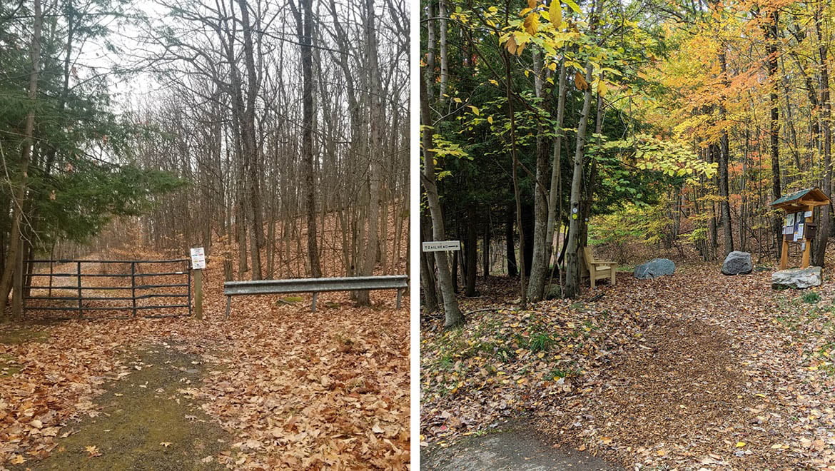 Hartwick College before and after photo of Table Rock Trailhead