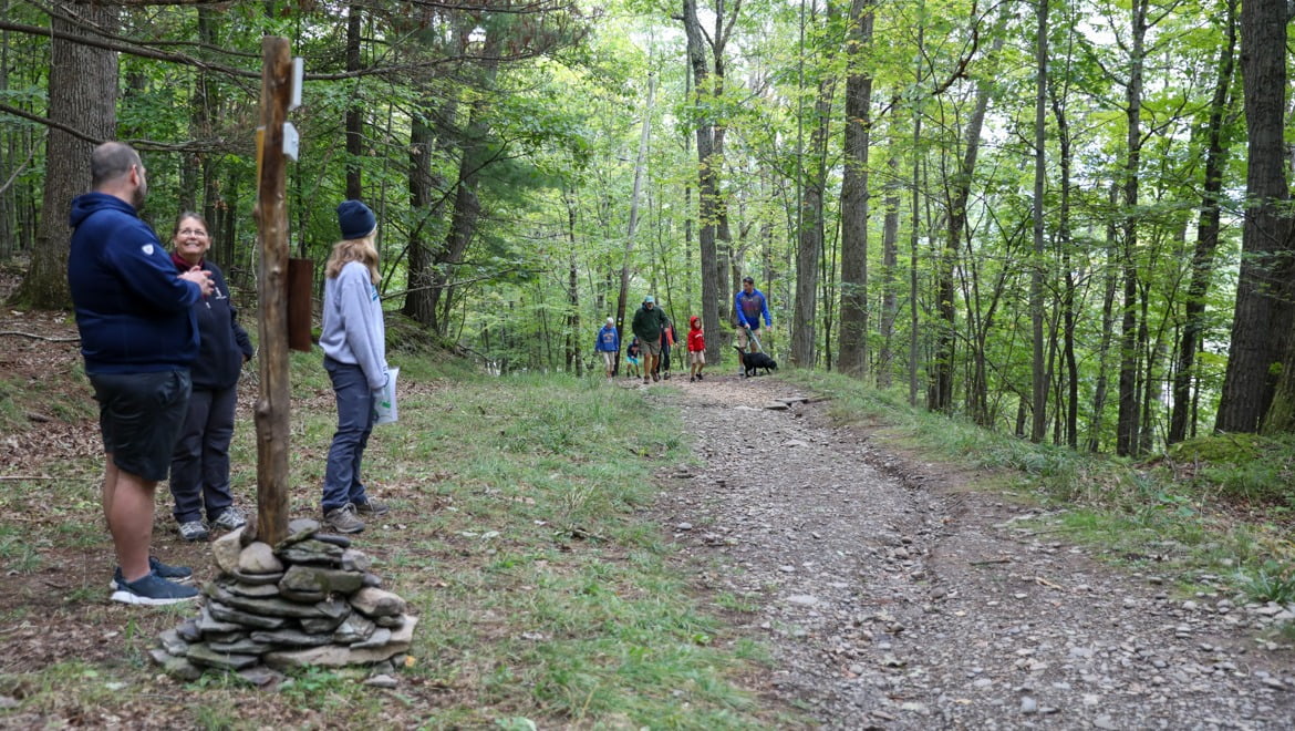 People walk on trail