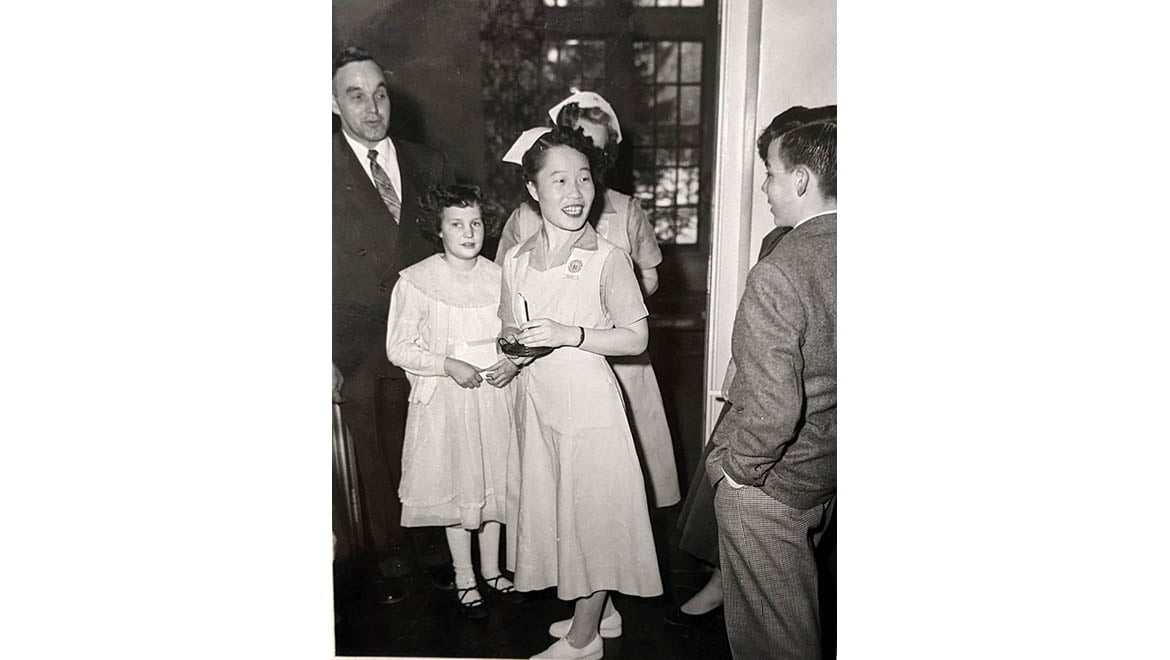 Hartwick College nursing student Kyung Kim arrived from Seoul, Korea, 1955