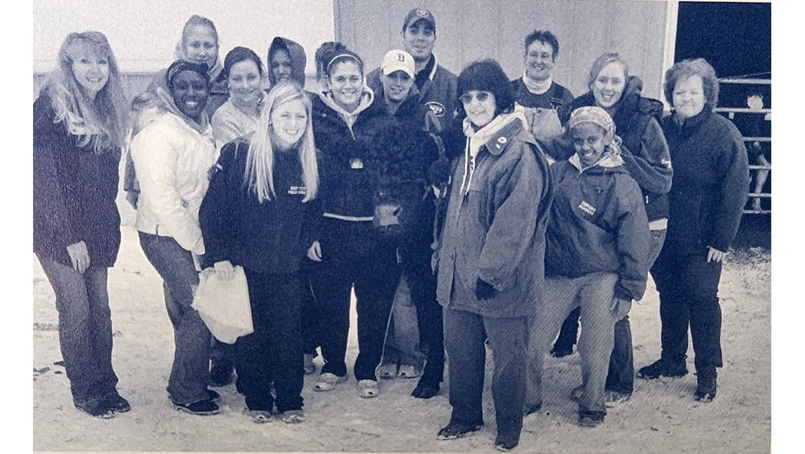 Hartwick College nursing students and faculty at farm visit- Rural Health Nursing, 2007