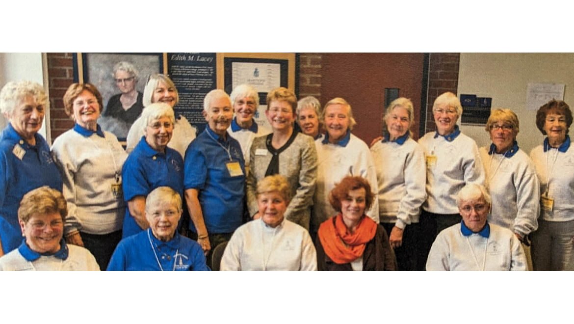 Hartwick College President Margaret L. Drugovich with nursing alumni at Lacy Dedication, 2012