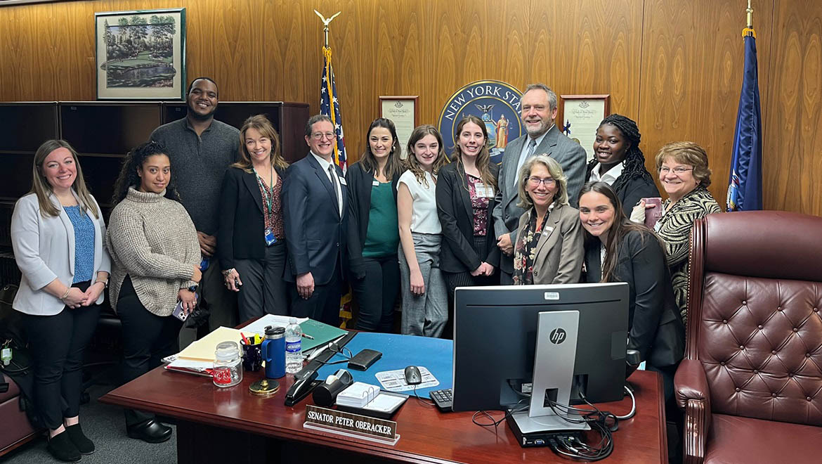 Hartwick College nursing students and faculty with NYS Senator Peter Oberacker