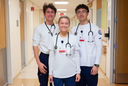 Hartwick nursing students pose for a picture in hospital