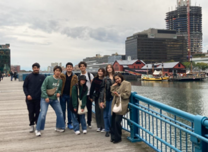 Hartwick College students at Boston Harbor